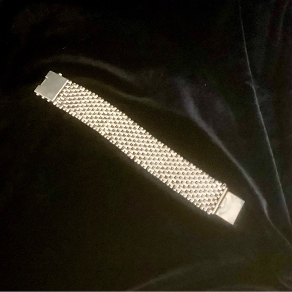 Retired Silpada Woven Mesh Wide Linked Bracelet RARE B0757 - 2003 Catalog - Picture 1 of 8